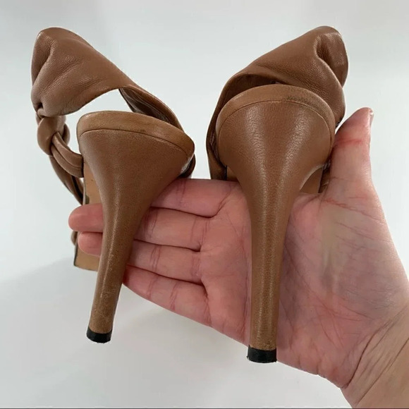 Vaneli womens heels size 8 luggage brown leather slingback platforms - Picture 8 of 12